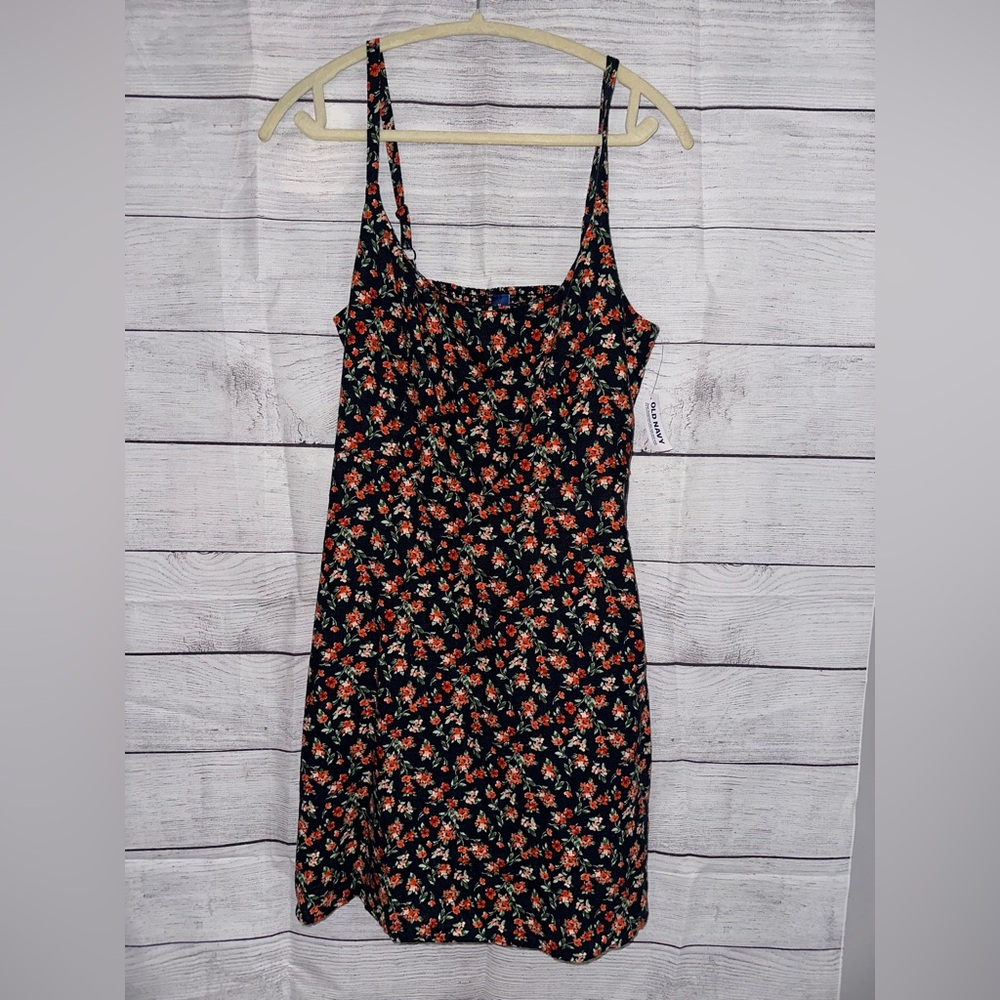 Old Navy Black Floral Mini Dress
